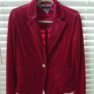 Tommy Hilfiger Women’s 6 Blazer fuchsia Pink Velveteen Stretchy